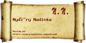 Nyáry Nadinka névjegykártya