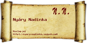 Nyáry Nadinka névjegykártya